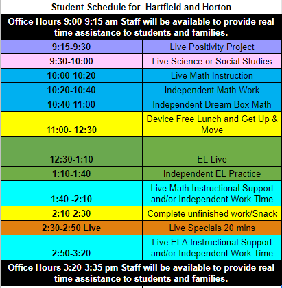Class schedule Hartfield.Horton Class schedule Hartfield.Horton